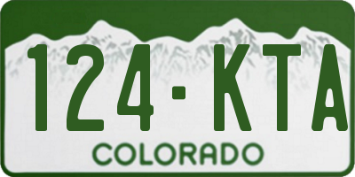 CO license plate 124KTA
