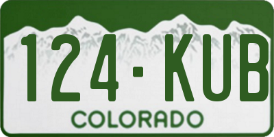 CO license plate 124KUB