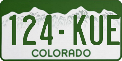 CO license plate 124KUE