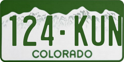CO license plate 124KUN