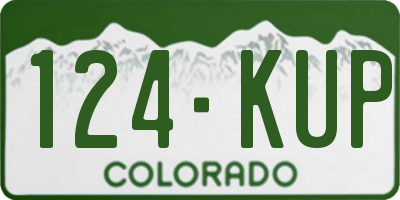 CO license plate 124KUP