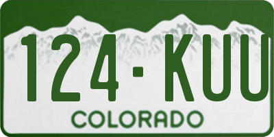 CO license plate 124KUU