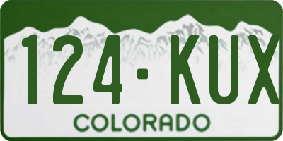 CO license plate 124KUX