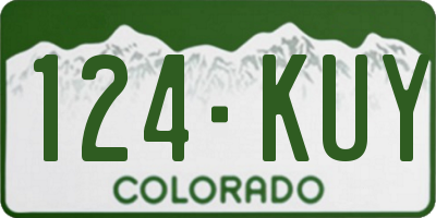 CO license plate 124KUY