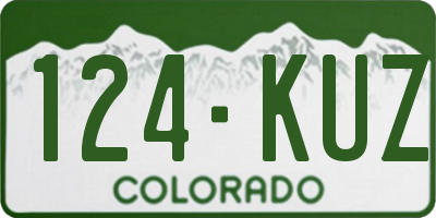 CO license plate 124KUZ