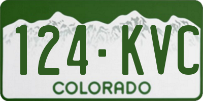 CO license plate 124KVC