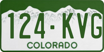 CO license plate 124KVG