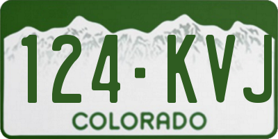 CO license plate 124KVJ