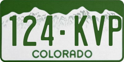 CO license plate 124KVP