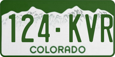 CO license plate 124KVR