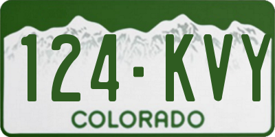 CO license plate 124KVY