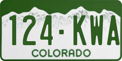 CO license plate 124KWA
