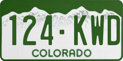 CO license plate 124KWD