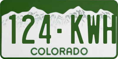 CO license plate 124KWH