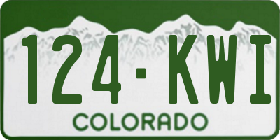 CO license plate 124KWI