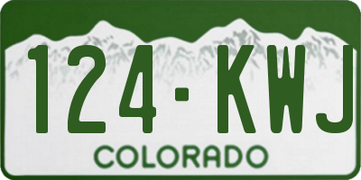 CO license plate 124KWJ