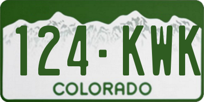 CO license plate 124KWK