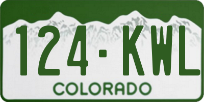 CO license plate 124KWL