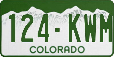CO license plate 124KWM