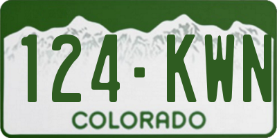 CO license plate 124KWN
