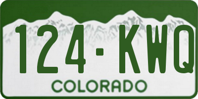 CO license plate 124KWQ