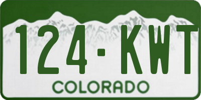 CO license plate 124KWT
