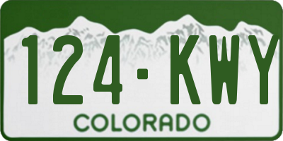 CO license plate 124KWY