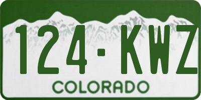 CO license plate 124KWZ