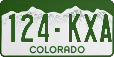 CO license plate 124KXA