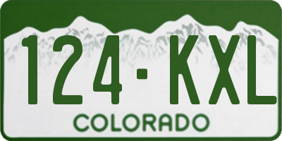 CO license plate 124KXL