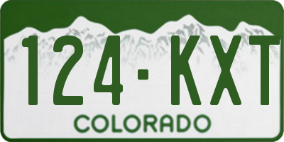 CO license plate 124KXT