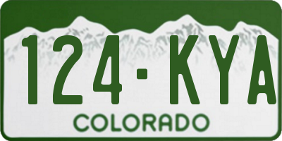 CO license plate 124KYA