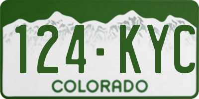 CO license plate 124KYC