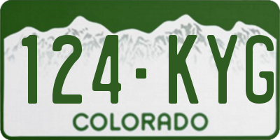 CO license plate 124KYG