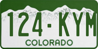 CO license plate 124KYM