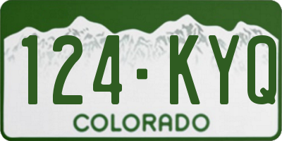 CO license plate 124KYQ