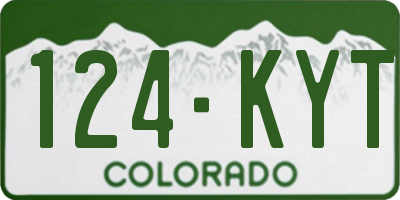 CO license plate 124KYT