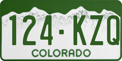 CO license plate 124KZQ