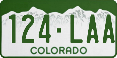 CO license plate 124LAA