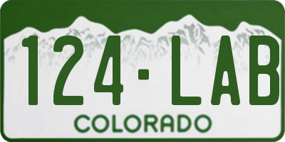 CO license plate 124LAB