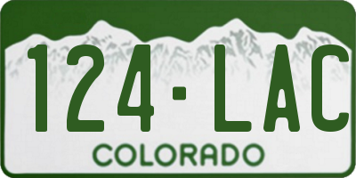 CO license plate 124LAC