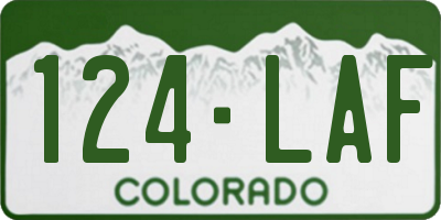 CO license plate 124LAF