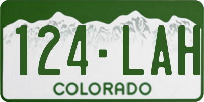 CO license plate 124LAH