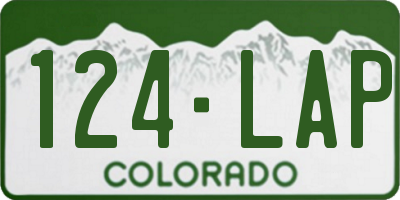 CO license plate 124LAP