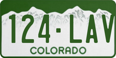 CO license plate 124LAV