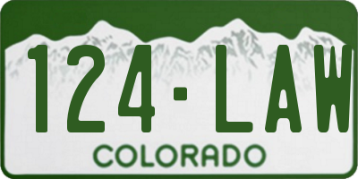 CO license plate 124LAW