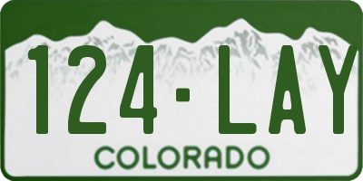 CO license plate 124LAY