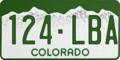 CO license plate 124LBA
