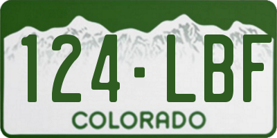 CO license plate 124LBF