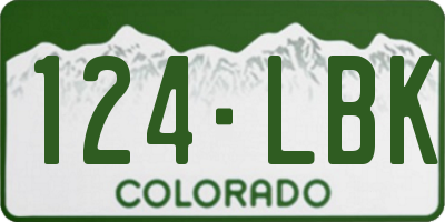 CO license plate 124LBK